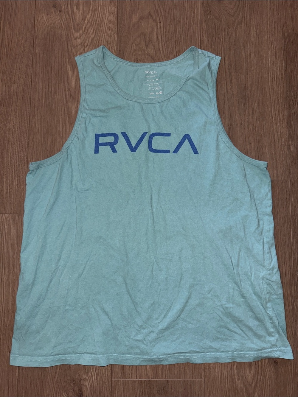 RVCA Tank Top in Blue with Navy Logo